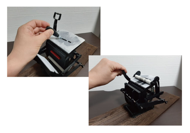 小さな 活版印刷機を 使ってみた。